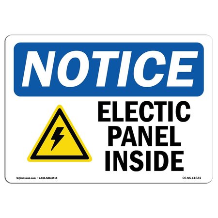 AMISTAD Notice Electric Panel Inside OSHA Plastic Sign AM2678553